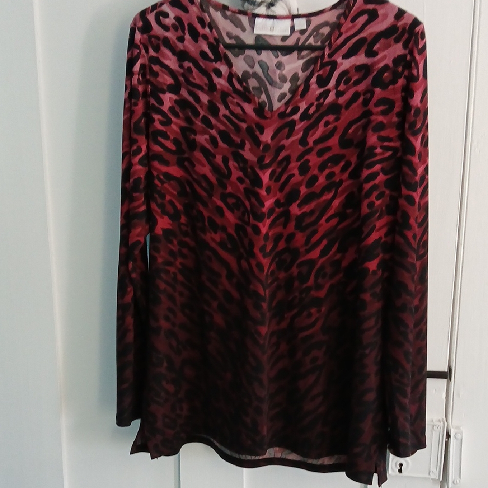 Leopard Print V-Neck Women's Top